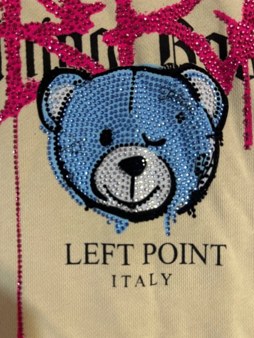 NWT Left Point Italy Y2K Designer Rhinestone Jeweled Urban Street Hoodie Sz. 3XL - Picture 3 of 9